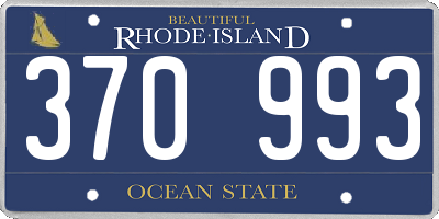 RI license plate 370993
