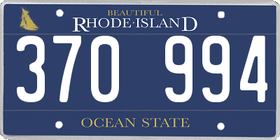 RI license plate 370994