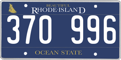 RI license plate 370996