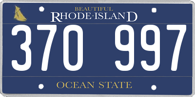 RI license plate 370997