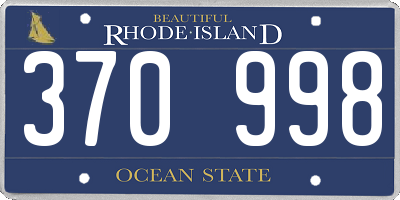 RI license plate 370998