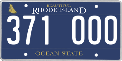 RI license plate 371000