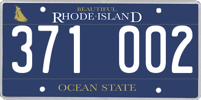 RI license plate 371002