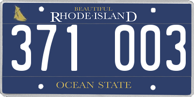 RI license plate 371003