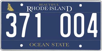RI license plate 371004