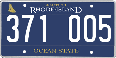 RI license plate 371005