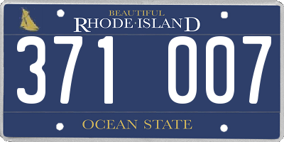 RI license plate 371007