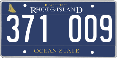 RI license plate 371009