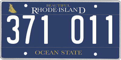 RI license plate 371011