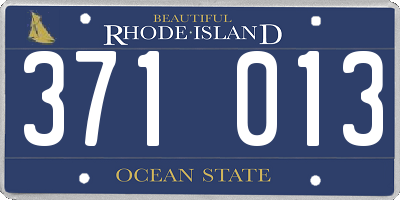 RI license plate 371013