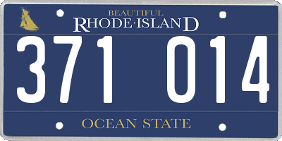 RI license plate 371014