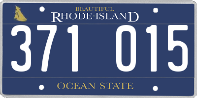 RI license plate 371015