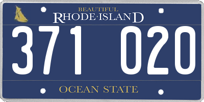 RI license plate 371020
