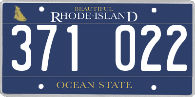 RI license plate 371022