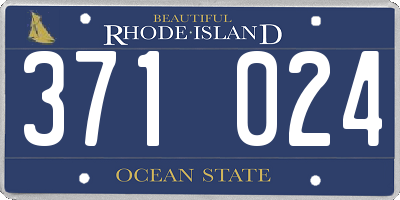 RI license plate 371024