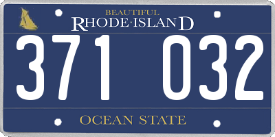 RI license plate 371032