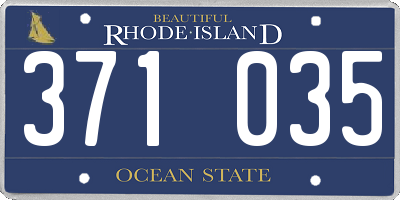 RI license plate 371035