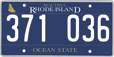 RI license plate 371036