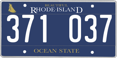 RI license plate 371037