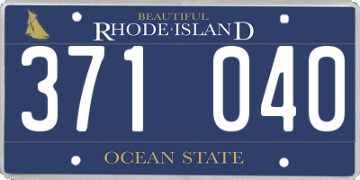 RI license plate 371040