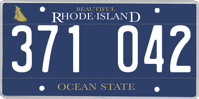 RI license plate 371042