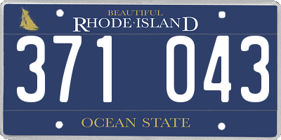 RI license plate 371043