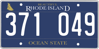 RI license plate 371049