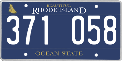RI license plate 371058