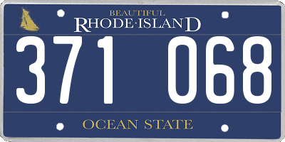 RI license plate 371068