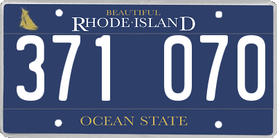 RI license plate 371070