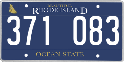 RI license plate 371083