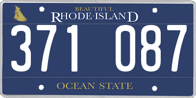 RI license plate 371087