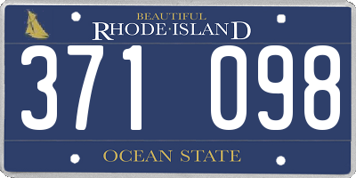 RI license plate 371098