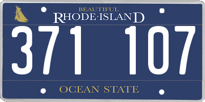 RI license plate 371107