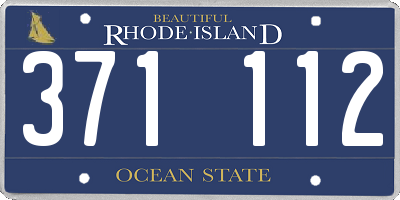 RI license plate 371112