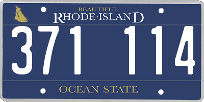 RI license plate 371114
