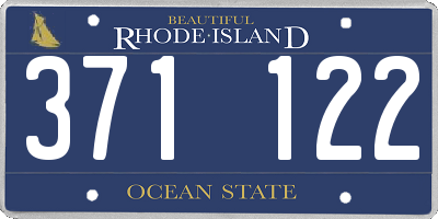 RI license plate 371122
