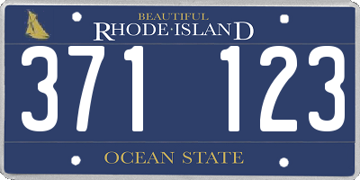 RI license plate 371123