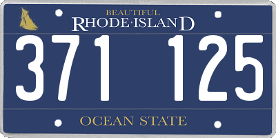 RI license plate 371125