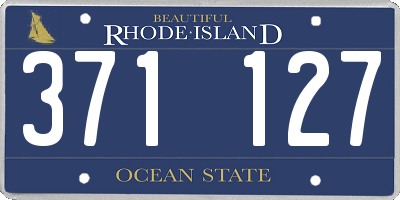 RI license plate 371127