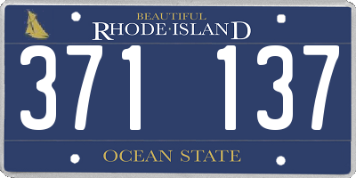 RI license plate 371137