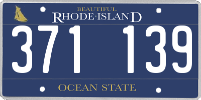 RI license plate 371139