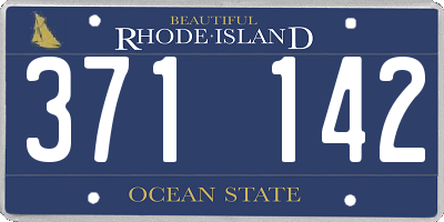 RI license plate 371142