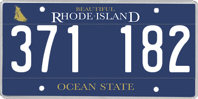RI license plate 371182