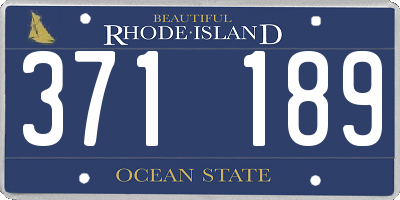 RI license plate 371189