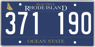 RI license plate 371190