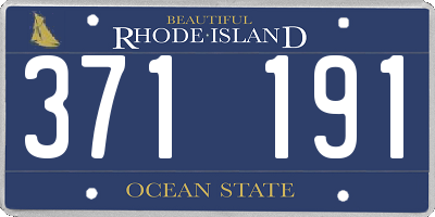 RI license plate 371191