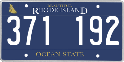 RI license plate 371192