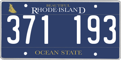 RI license plate 371193