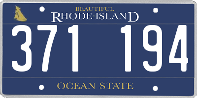 RI license plate 371194